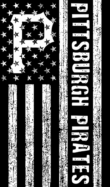 Pittsburgh Pirates Black And White American Flag logo iron on paper